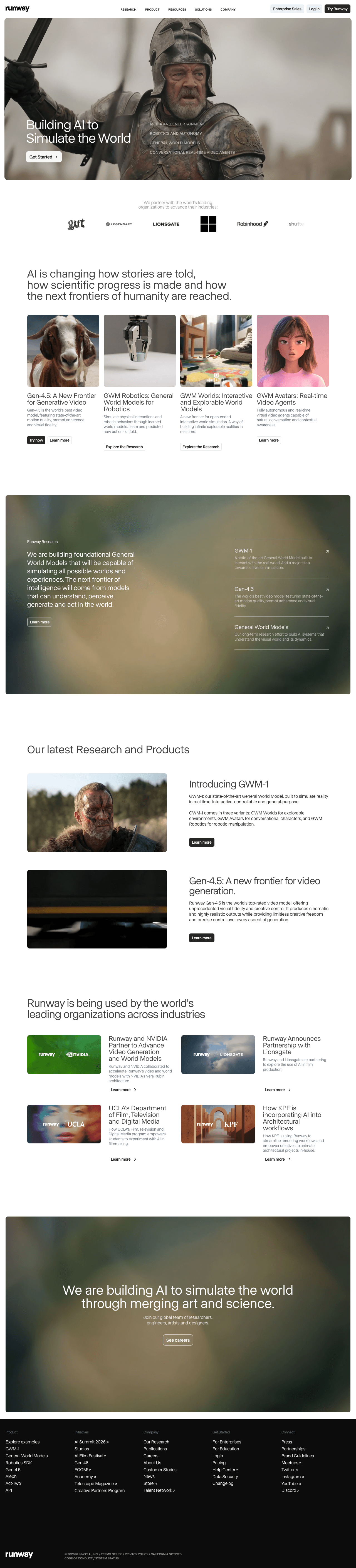 Runway landing page
