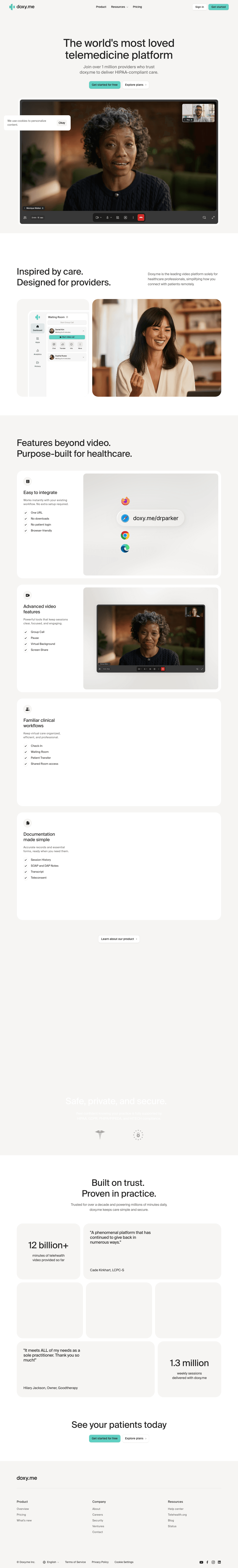 Doxy Me landing page