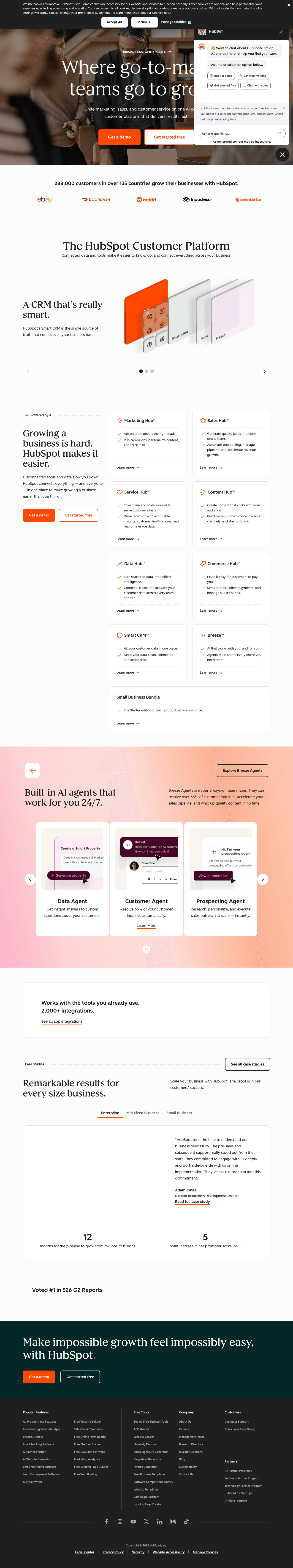 Hubspot landing page