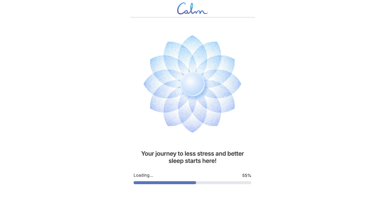 Calm landing page